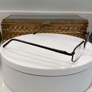 Altair Eyewear - Black Wire-Rimmed Rectangular Rx Eyeglass Frames, Tort Int, EUC